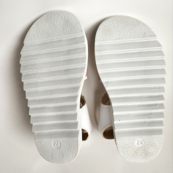 3T Size EU:24/US:8 Toddler Girls Summer White Sandals with Rainbow Embroidery - Picture 5 of 12